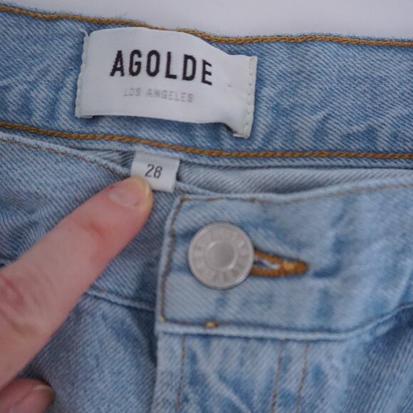 Agolde Los Angeles Utility Wide Leg Jeans Light Wash 90s Minimalist Model Off 28 - Picture 7 of 14